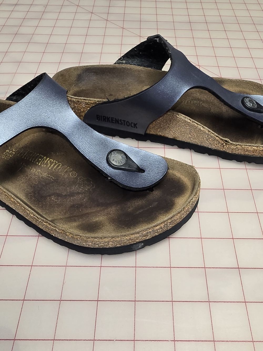 Birkenstock Burkis Gizeh Size 8 / EU 39 Sandals Blue / Grey